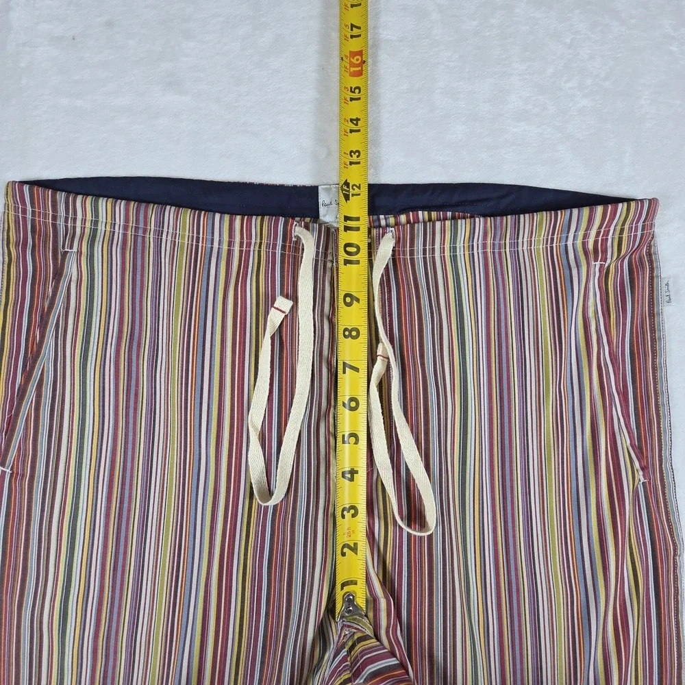 Paul Smith Men's L 2pc Striped Cotton Pajama Set Long Sleeve Button Pockets